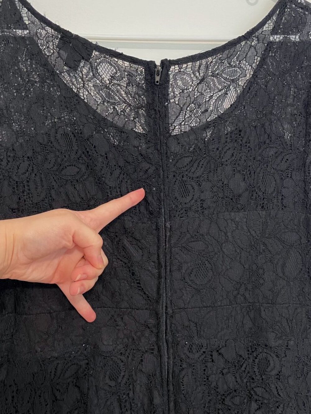 TORRID Plus Size Illusion Yoke Lace Dress Black Short Sleeve Party Whimsigoth 18 - Picture 14 of 16